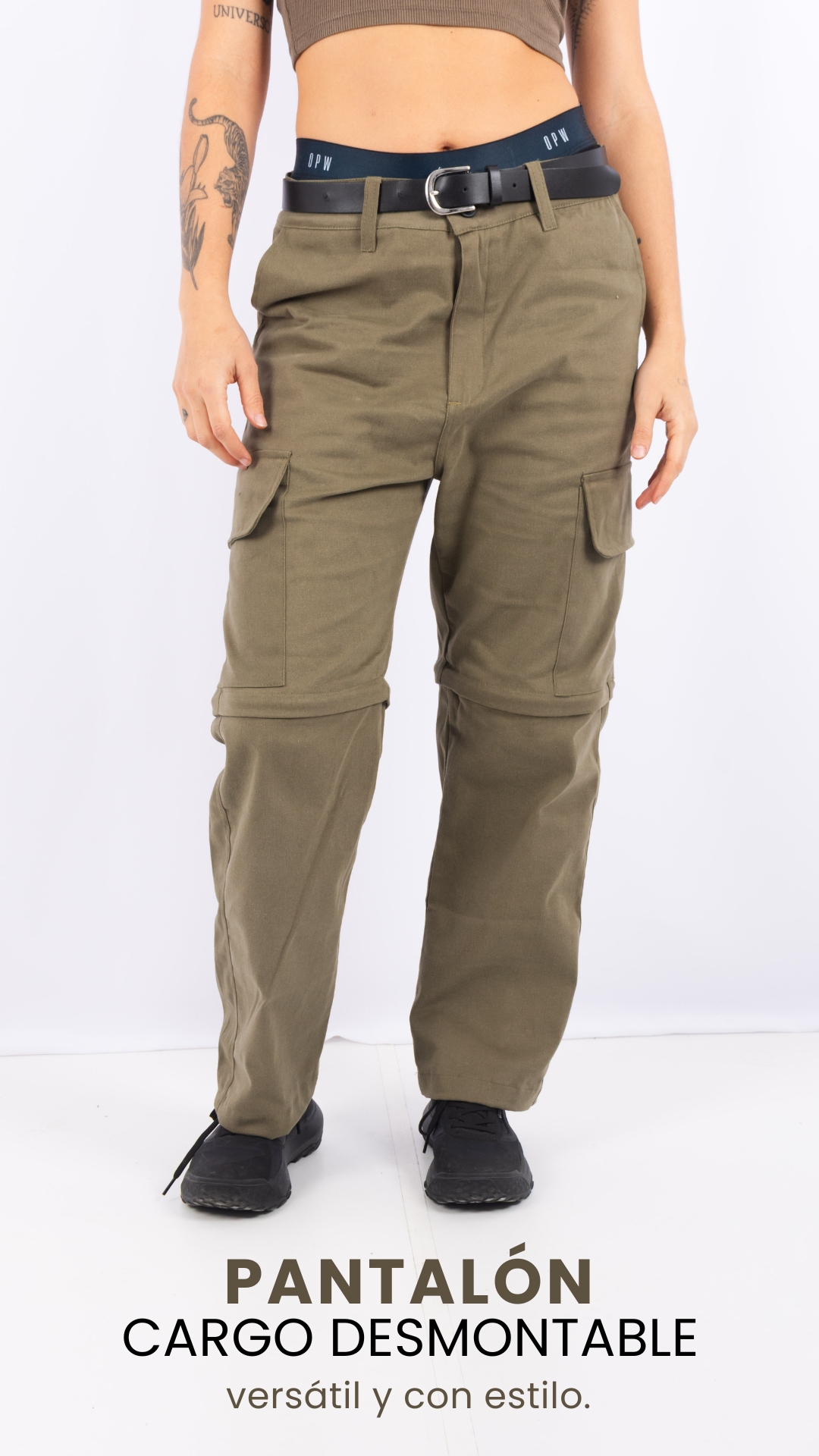 PANTALÓN CARGO DESMONTABLE versátil y con estilo.